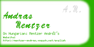 andras mentzer business card